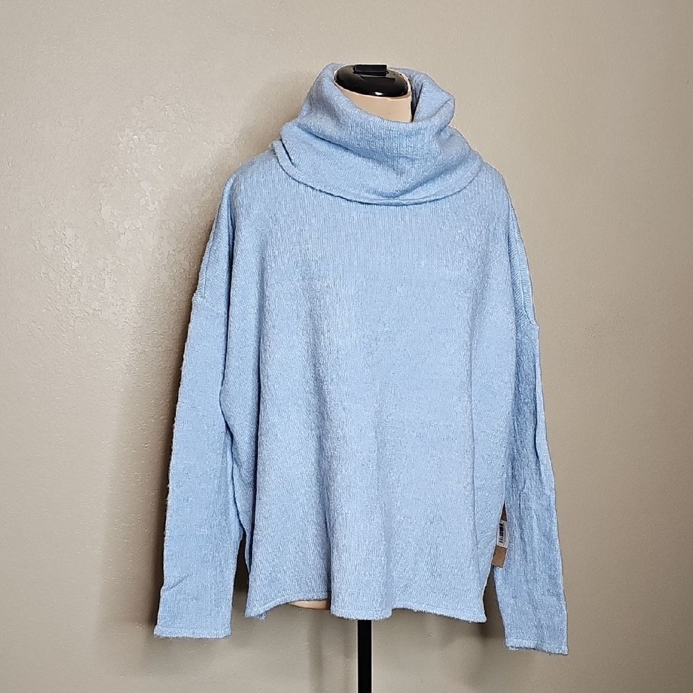 NWT Dreamers Cozy Light Blue Cowl Neck Oversized Women's Sweater XL‎